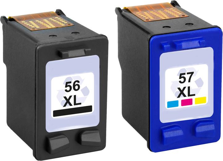 Produktbild Plutoos HP 56 XL HP 57 XL Patronen XXL kompatibel, 2er Set BK+CL