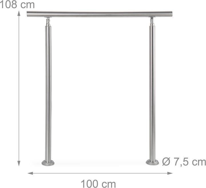 Produktbild Relaxdays Treppengeländer (Edelstahl)