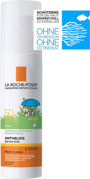 Produktbild La Roche Posay Anthelios Dermo-Kids Baby Milch Pflegende Sonnenschutz-Milch (Sonnenmilch, SPF 50+, 50 ml, 86 g)