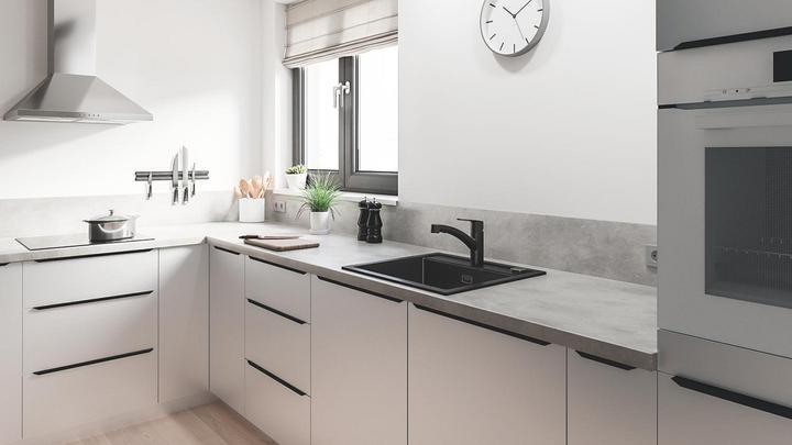 Actual product image Grohe Start QuickFix Küchenarmatur, Dual-Spülbrause, herausziehbar, schwenkbar, mattschwarz