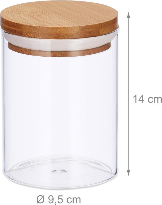Actual product image Relaxdays Glass Jars, Set of 3 (0.60 l)