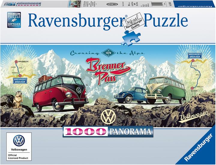 Produktbild Ravensburger Mit dem VW Bulli über den Brenner (1000 Teile)