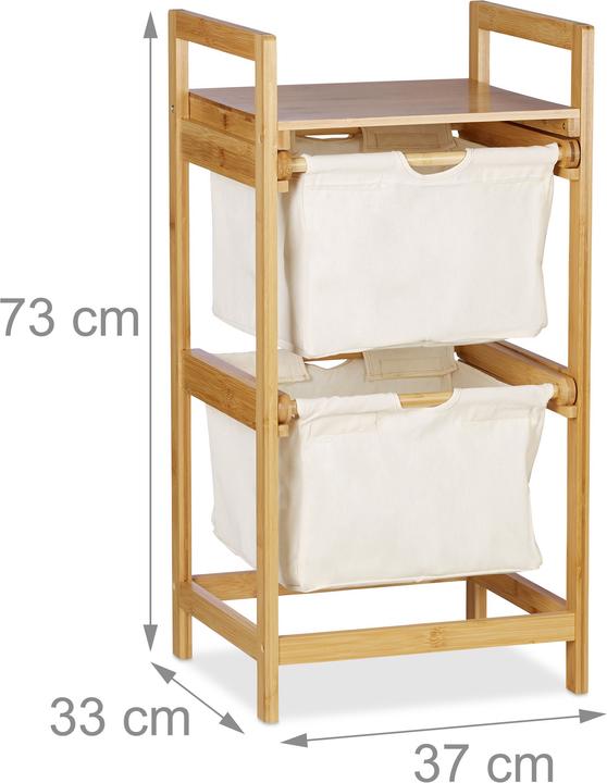 Immagine prodotto Relaxdays Cesto del bucato in bambù, Selezionatore di vestiti (12.50 l)