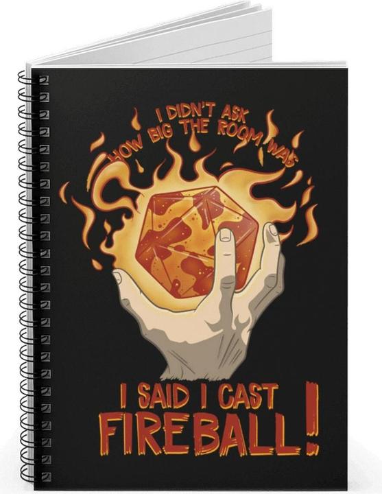 Produktbild Glass Staff Notizbuch I Cast Fireball! Schwarz/Rot (Liniert, Harter Einband)