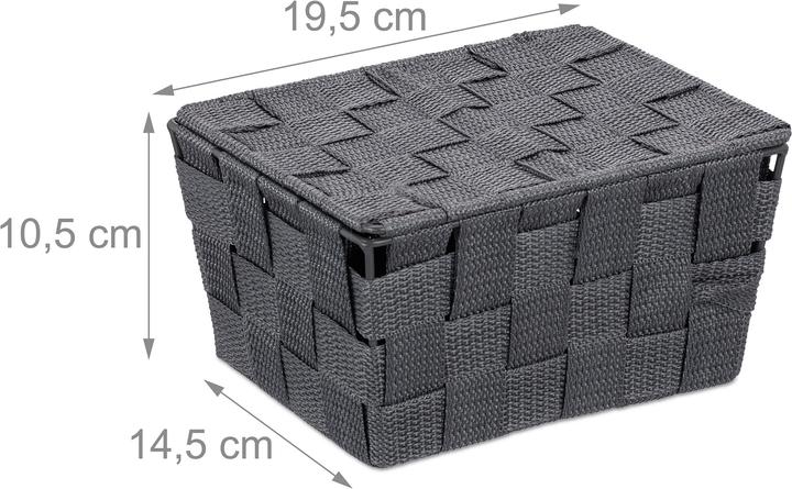 Actual product image Relaxdays Storage Basket, Lidded (1 x, 19.5 x 14.5 x 10.5 cm)