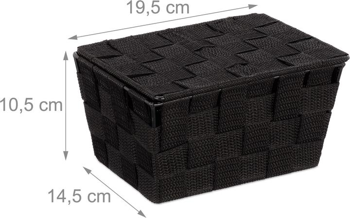 Actual product image Relaxdays Storage Basket, Lidded (1 x, 19.5 x 14.5 x 10.5 cm)