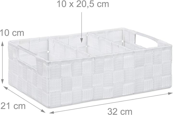 Image du produit Relaxdays Corbeille de rangement avec compartiments (1 x, 32 x 21 x 10 cm)