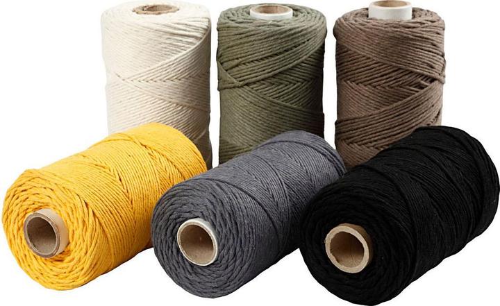 Produktbild Creativ Company Makramee-Schnur, verschiedene Farben, 6 x 198 m