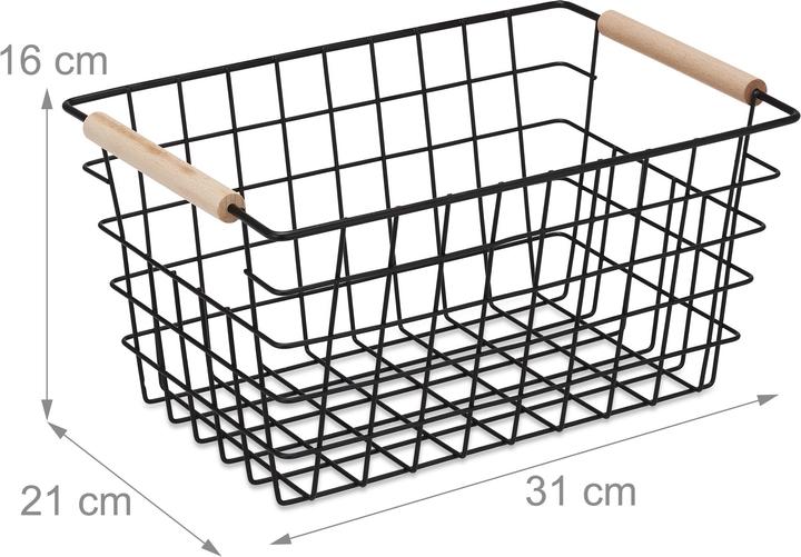 Image du produit Relaxdays Corbeille en fil métallique (1 x, 31 x 21 x 16 cm)