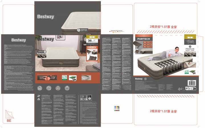 Produktbild Bestway Fortech Airbed Queen 203x152x36cm (150 x 200 cm)