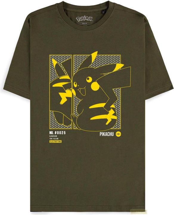 Difuzed Pokemon T-Shirt (L) Man: Green Pikachu (L)