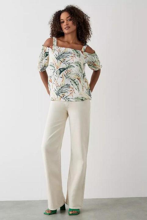 Dorothy Perkins Tropical Krawattenschulter Bardot Top