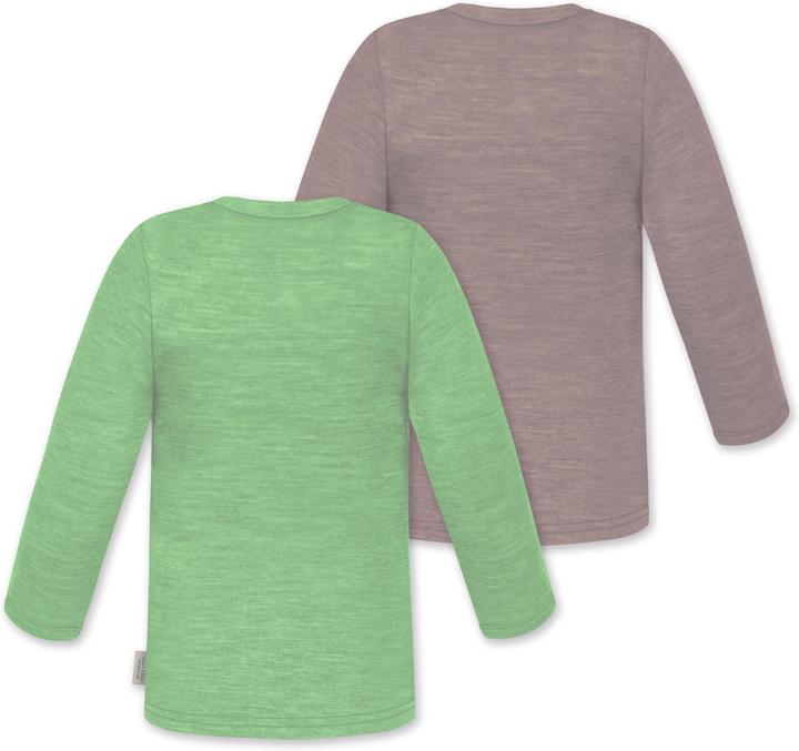 Produktbild Normani 2er Pack Baby Merino Longsleeve „Taupo" - 9473 (74, 80)