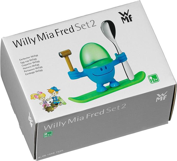 Produktbild WMF Eierbecher mit Löffel lustiger Eierbecher Kinder Kunststoff McEgg blau (1 x)