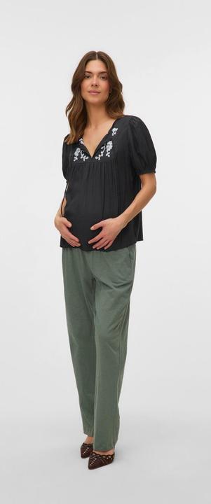 Produktbild Mamalicious Normal geschnitten Rundhals Elastische Bündchen Ballonärmel Top Bluse (L)