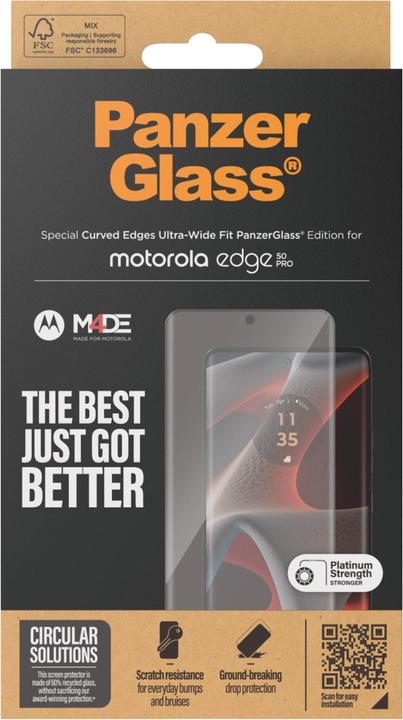 Produktbild PanzerGlass Displayschutz Motorola Edge 50 Pro | Ultra | Ultra-Wide Fit (1 Stück, Motorola Edge 50 Ultra, Motorola Edge 50 Pro)