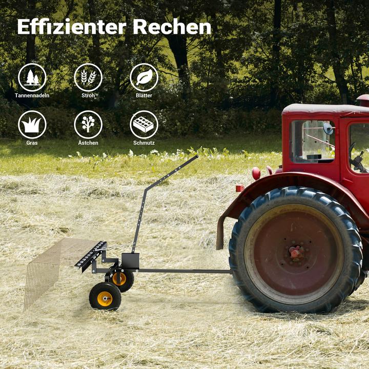 Actual product image Wiltec Lawn tractor Rake 148cm Scarifier Lawn harrow Lawn aerator Garden