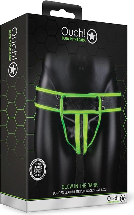 Produktbild Ouch! Striped Jock Strap - Glow in the Dark (XL)