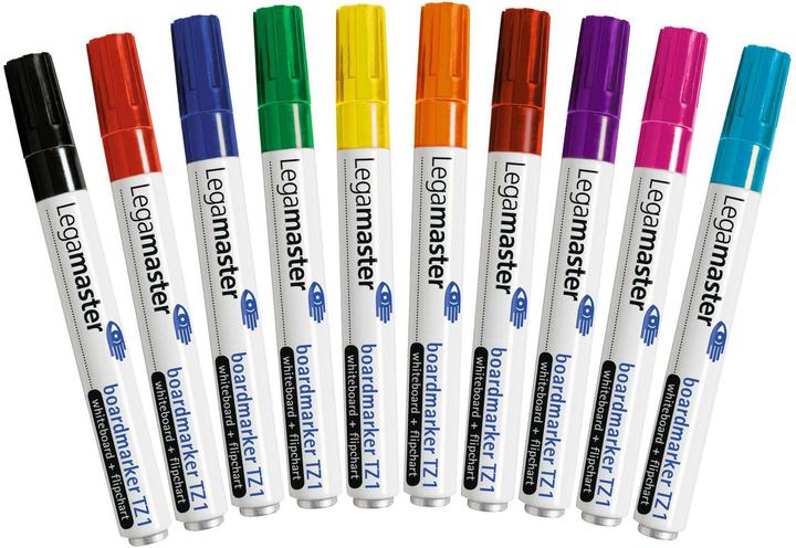 Image du produit Legamaster Marqueur de panneau TZ1 10 pièces assorties (Jaune, Pink, Vert, Bleu, Bleu clair, Rouge, Marron, Violet, Orange, Noir, 3 mm, 10 x)