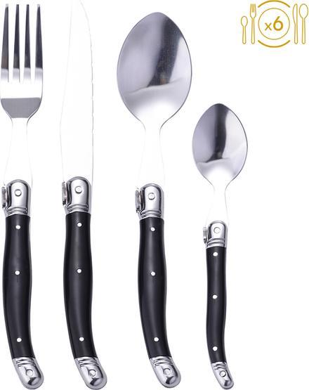 Produktbild Laguiole 24 Stück CUTLERY 4 LAYERS WOODEN BOX (24 Stück, Besteck Set)