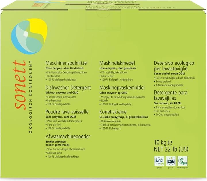 Immagine prodotto Sonett Detergente ecologico per lavastoviglie senza profumo - 10kg - (Polvere)