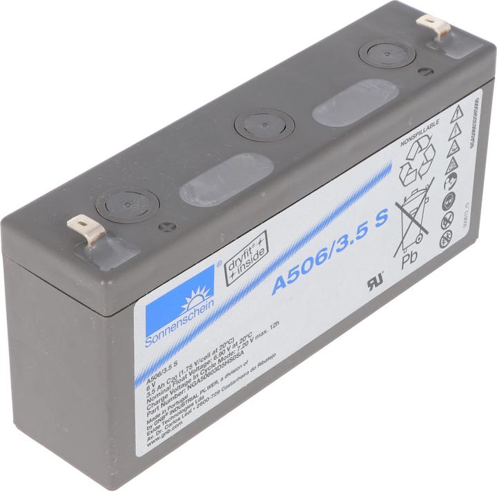 Tadiran Sonnenschein Dryfit A506/3.5 S Blei Akku, Anschluss 4,8mm (6 V, 3.50 Ah)
