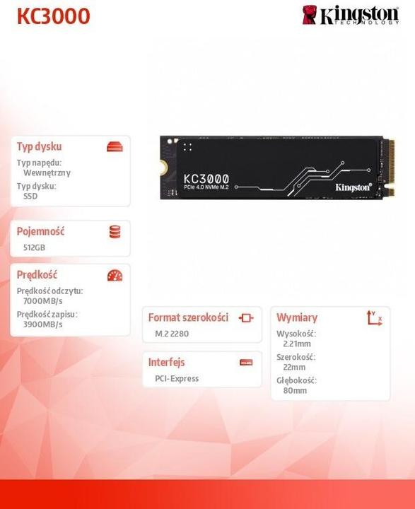 Actual product image Kingston KC3000 (512 GB, M.2 2280)
