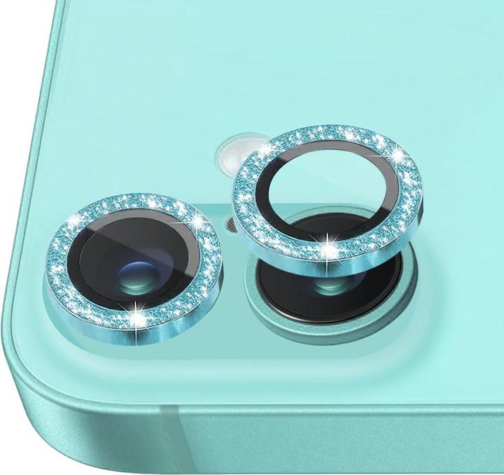 Actual product image Ueli Express Kamera Panzerglas Linsenschutz Glitzer (2 Piece, Apple iPhone 16 Plus, Apple iPhone 16)