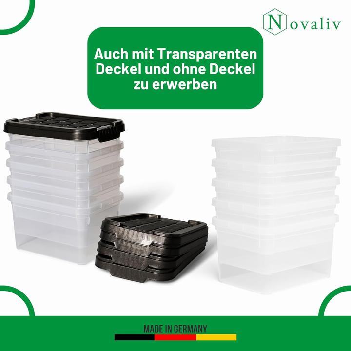 Produktbild Novaliv 5x Aufbewahrungsboxen mit Deckel klein 2 L transparente Nestbar stapelbare Plastikboxen mit (2 l)