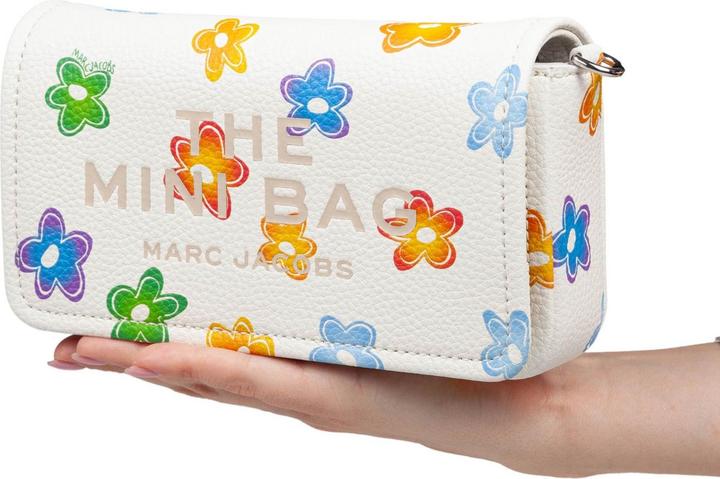 Actual product image Marc Jacobs the mini bag in white leather with flower print