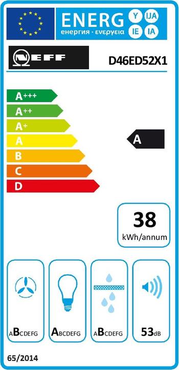 Energie-Label Neff D46ED52X1 (Flachschirmhaube)