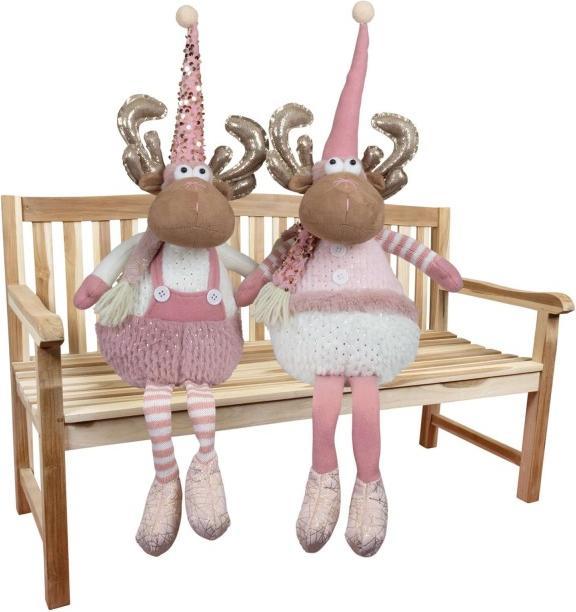 Produktbild Christmas Paradise Kantenhocker Elch 36 cm – Handgefertigte Weihnachtsdekoration