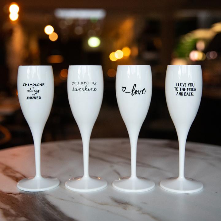 Image du produit Koziol Flûte à champagne 100 ml avec impression CHEERS No. 1 CHAMPAGNE IS THE ANSWER (10 cl, 1 Verres, Flûtes à champagne)