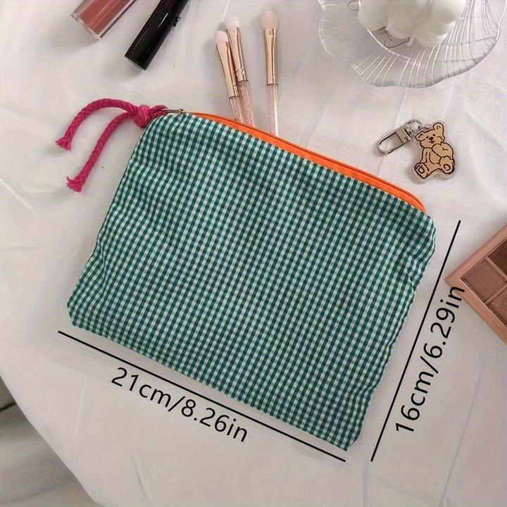 Actual product image Only-Bags.Store Retro colour blocked make-up bag, large capacity multifunctional coin purse with
