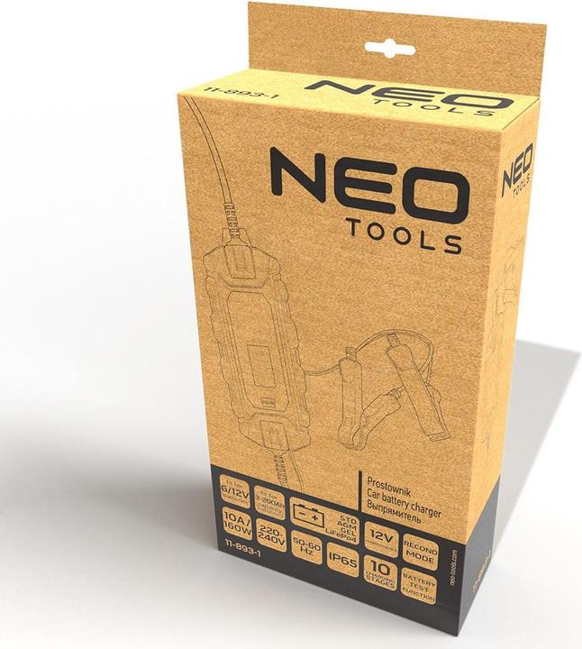 Produktbild Neo Automatik-Ladegerät 10A/160W 3-200Ah für Säure- / AGM-/GEL-Batterien (12V, 10 A)