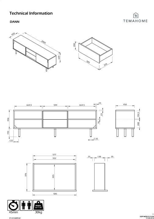 Image du produit Temahome Puis (201 x 45 x 65 cm)