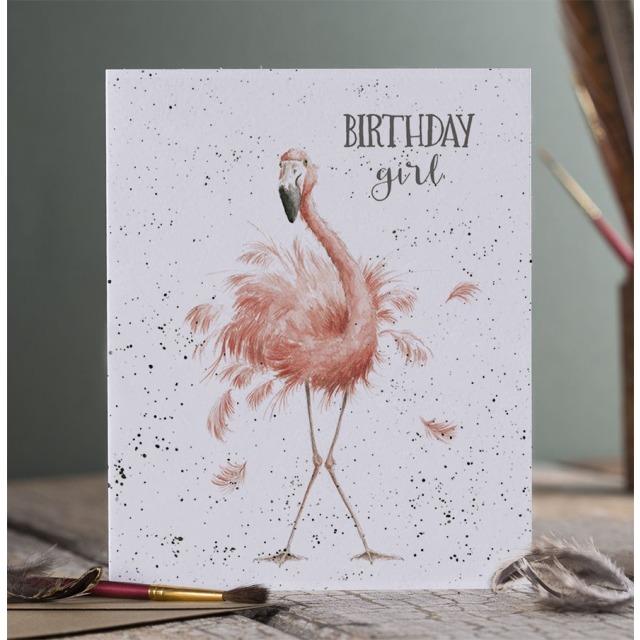 Image du produit Wrendale Design Geburtstagskarte - Flamingo BIRTHDAY GIRL Wrendale Designs (1 pcs)