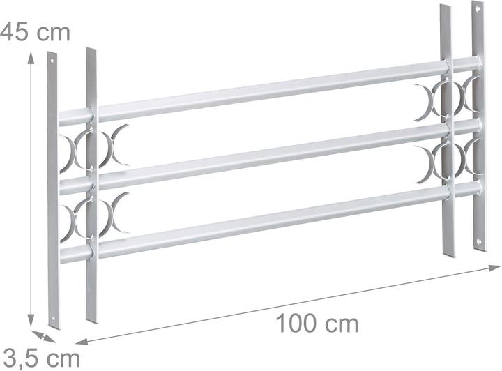 Actual product image Relaxdays Pull-Out Window Security Grill