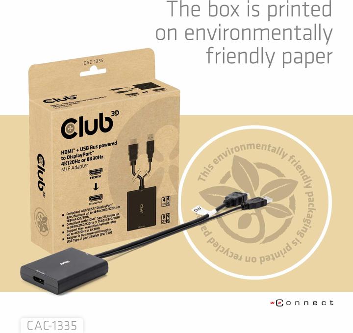 Actual product image Club 3D HDMI + Micro USB zu (DP, 0.72 cm)