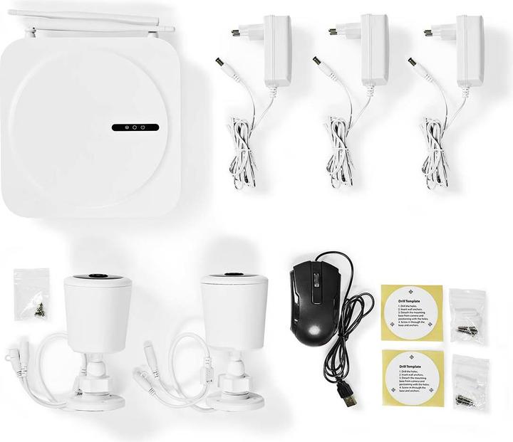 Actual product image Nedis SmartLife Wireless Camera System 2X Camera Full HD with Night Vision, IP65, SLNVR201CWT (1920 x 1080 Pixels)