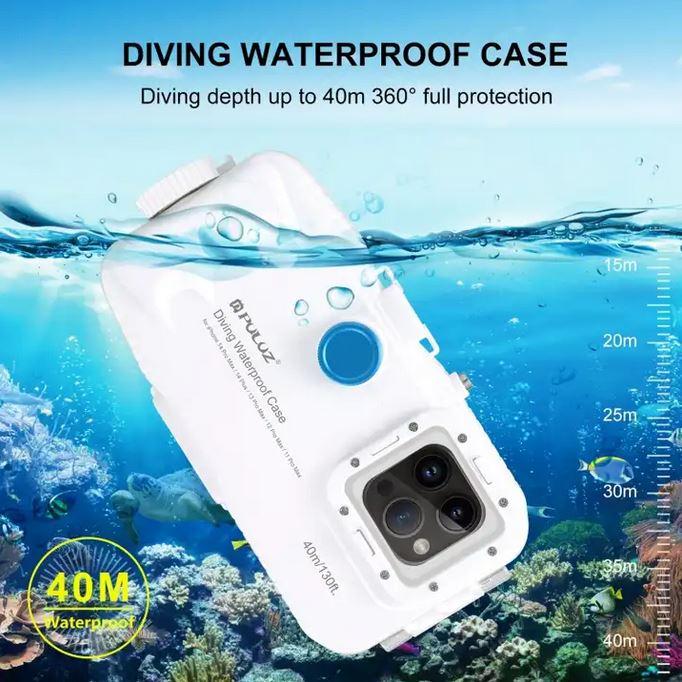 Immagine prodotto PhoneLook Coque Protection étanche PULUZ pour plongée et snorkeling à 40M grade IPX8 universelle (small) (Apple iPhone 15)