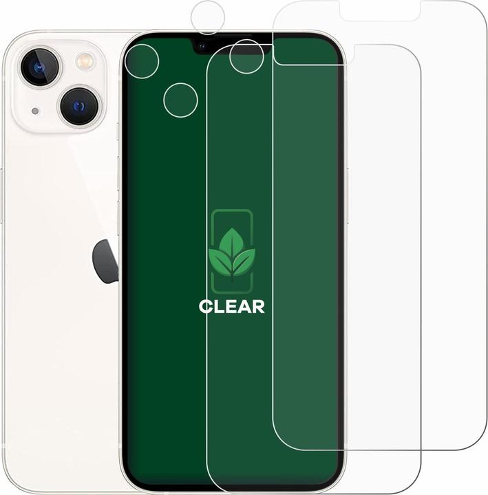 Actual product image ScreenLeaf Protective film sustainable screen protector screen protector film clear transparent (2 Piece, Apple iPhone 13)