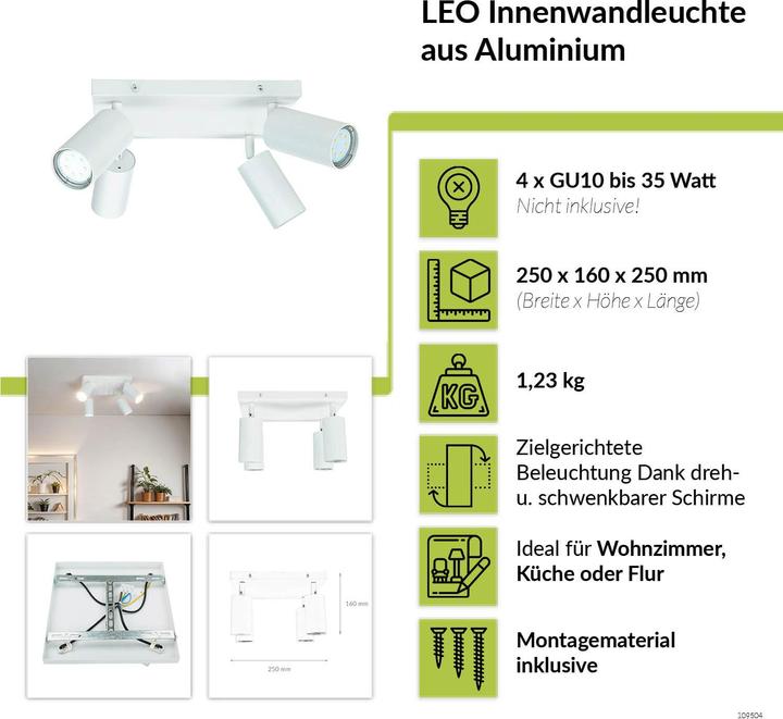 Image du produit Licht-Erlebnisse Spot projecteur Leo (GU10)