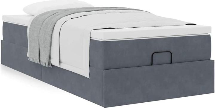 VidaXL Ottoman-Bett mit Matratze Dunkelgrau 120x200 cm Samt (120 x 200 cm)