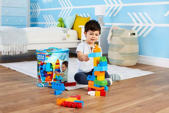Productafbeelding Mega Bloks Bouwstenen tas kleurrijk (80 stuks)
