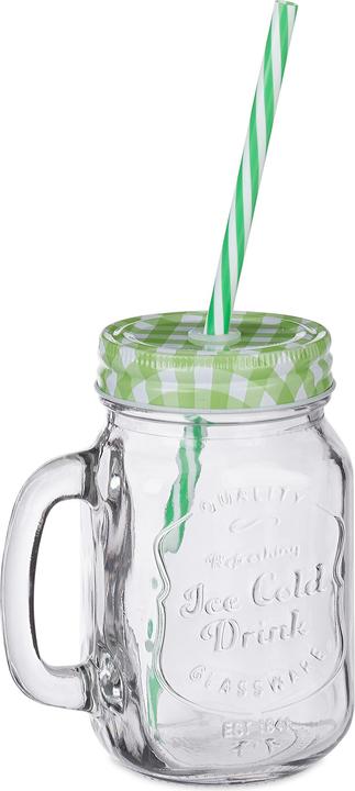 Actual product image Relaxdays Trinkglas mit Strohhalm (0.40 l, 8 x)