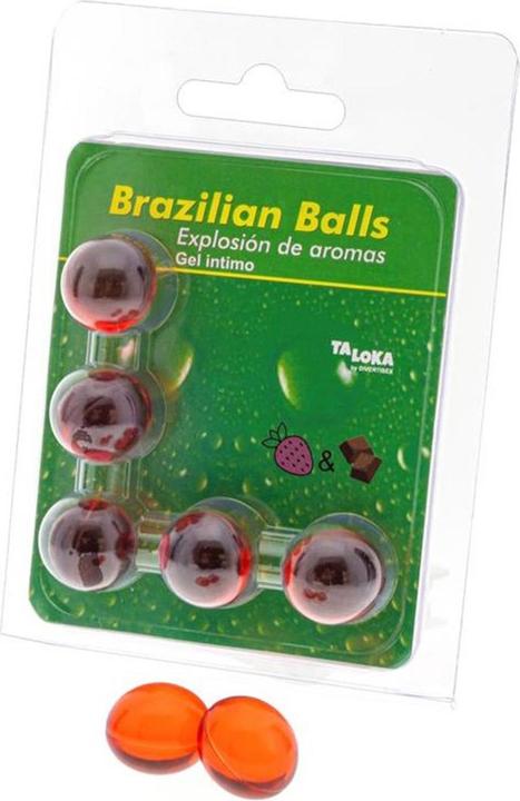 Produktbild Taloka 5 Brasilianische Kugeln Erdbeere & Schokolade Intimgel