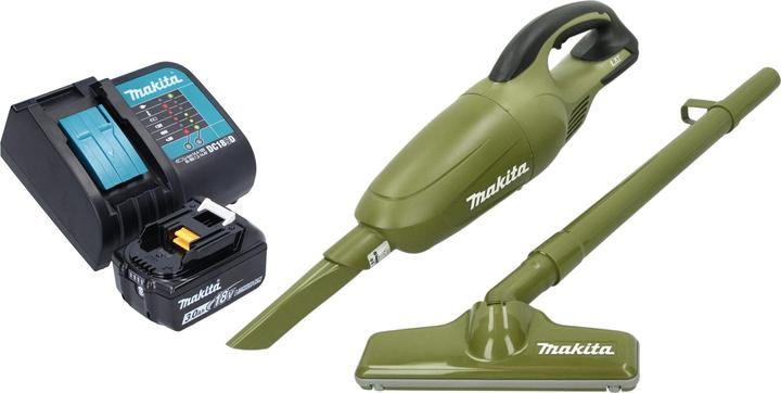 Actual product image Makita DCL 180 SFO cordless hoover 18 V 0.65 l Olive Outdoor Adventure series + 1x rechargeable battery