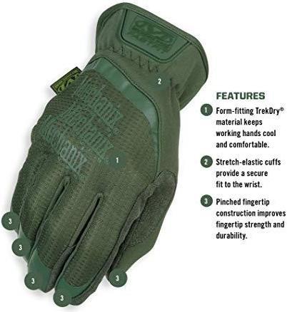 Image du produit Mechanix Wear Gants Mechanix FastFit® Olive Drab, vert size 11 / XL. Poignet gaufré, faux cuir, TrekDry®. (11, XL)