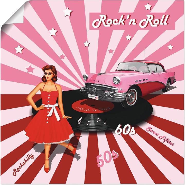 Image du produit Artland Tableau toile sur châssis Rock'n Roll les années 50 T6HI (40x40 cm)